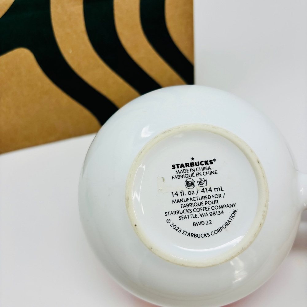 STARBUCKS Spring 2023 Ceramic Pink Flower Mug 14 0z. - Picture 5 of 5